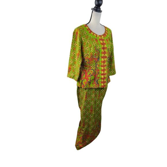 Vintage 2 Piece Skirt Jacket Top Set Retro Maxi - Picture 8 of 14